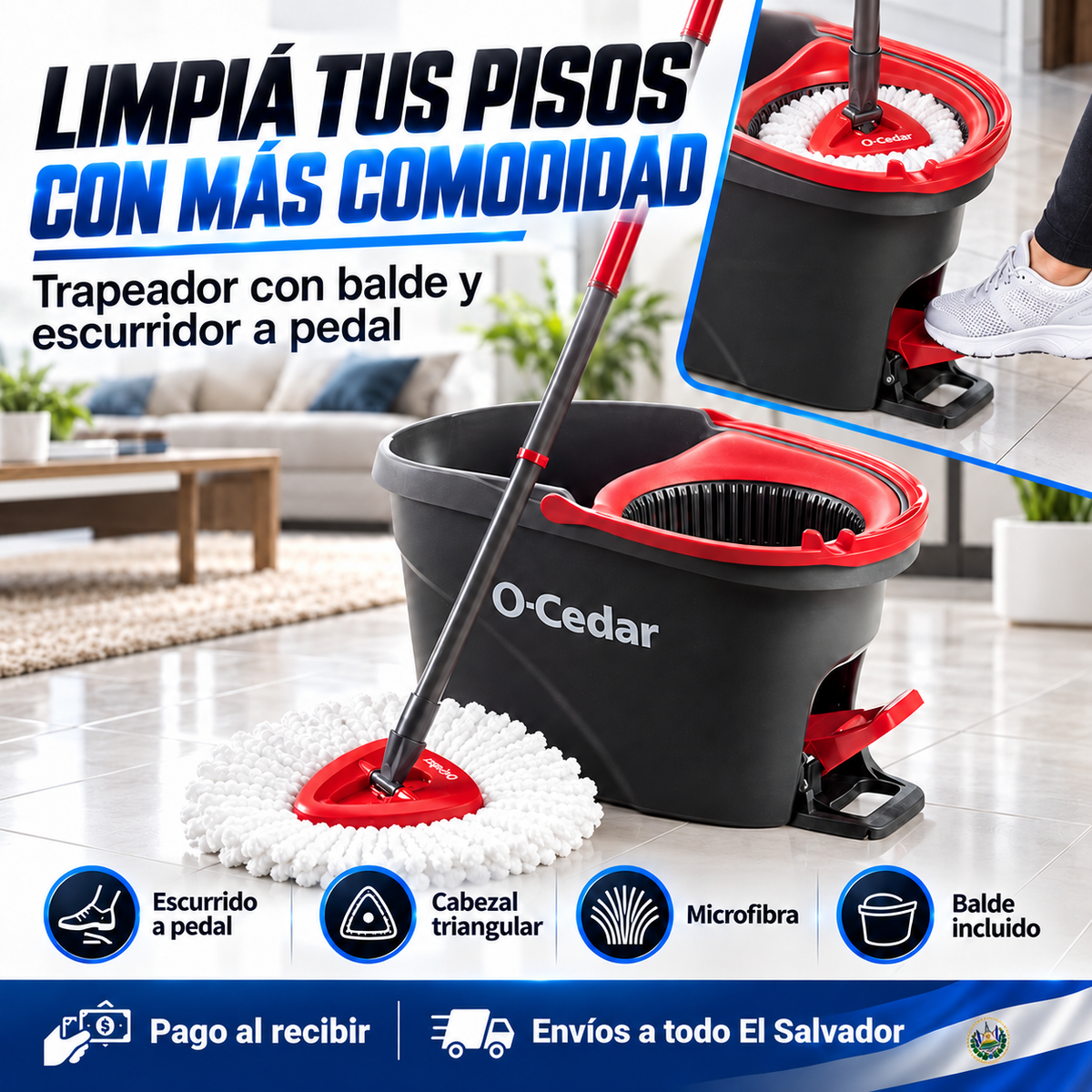 SpinClean Max — ¡Pisos Impecables Sin Ensuciar las Manos!