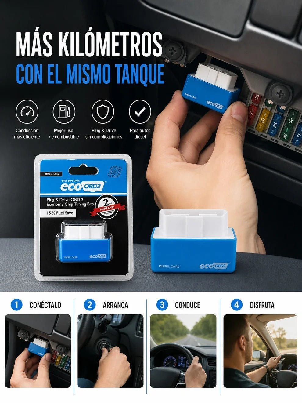 Chip ECOOBD2 Ahorrador de Combustible