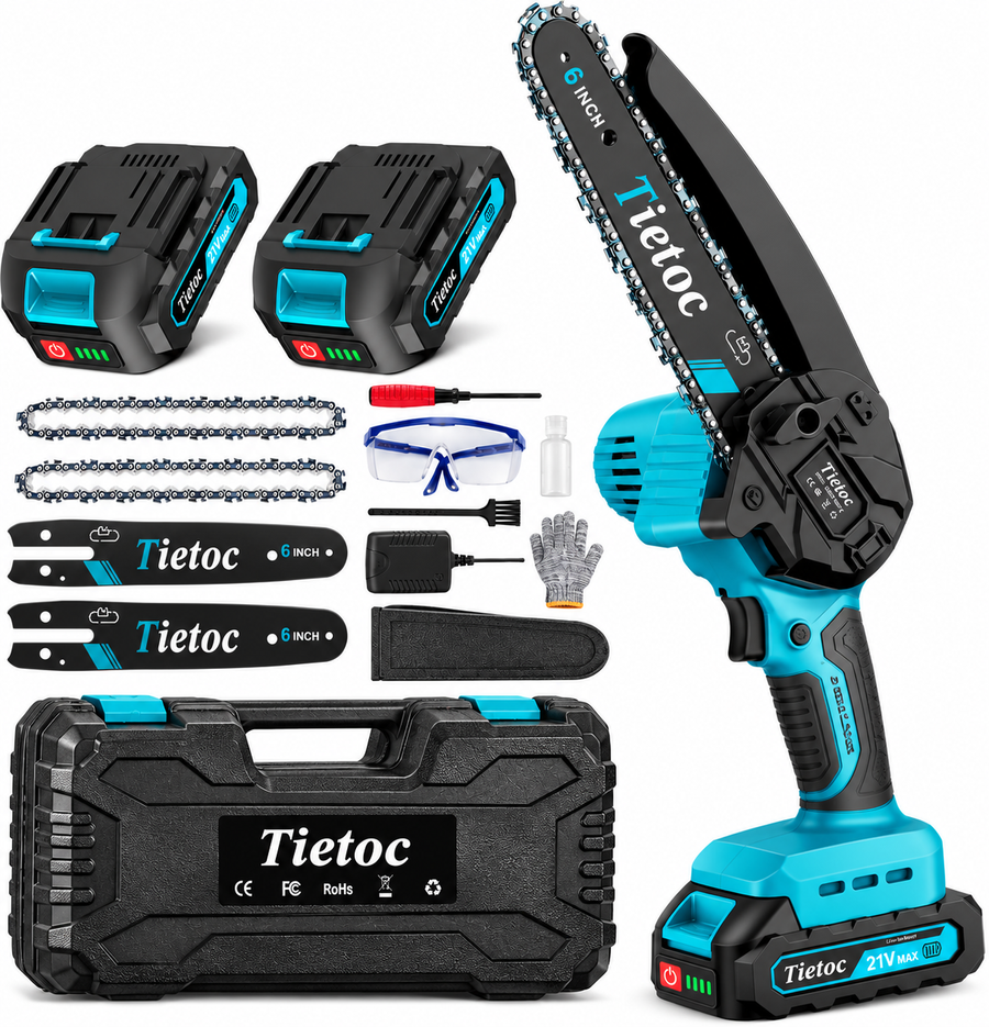 Mini Motosierra Eléctrica 21V — ¡Podá y Cortá con una Sola Mano! - imagen 3