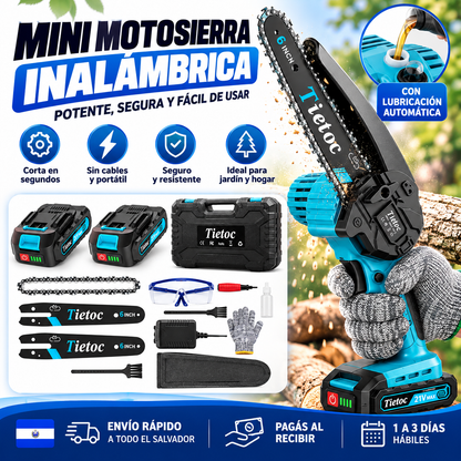 Mini Motosierra Eléctrica 21V — ¡Podá y Cortá con una Sola Mano!