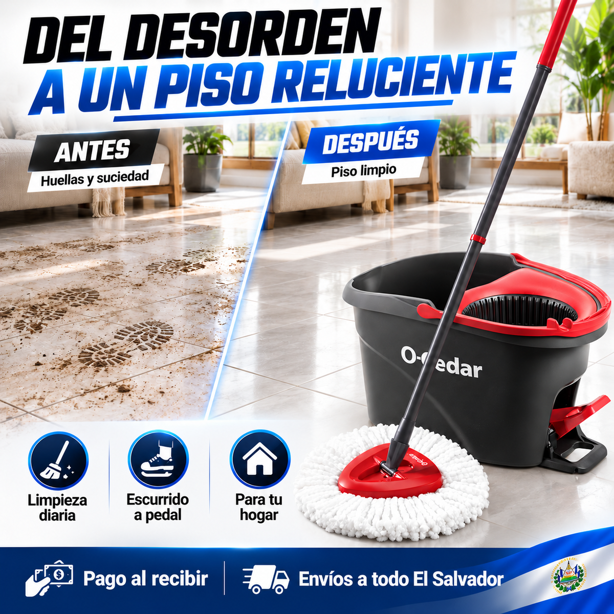 SpinClean Max — ¡Pisos Impecables Sin Ensuciar las Manos!